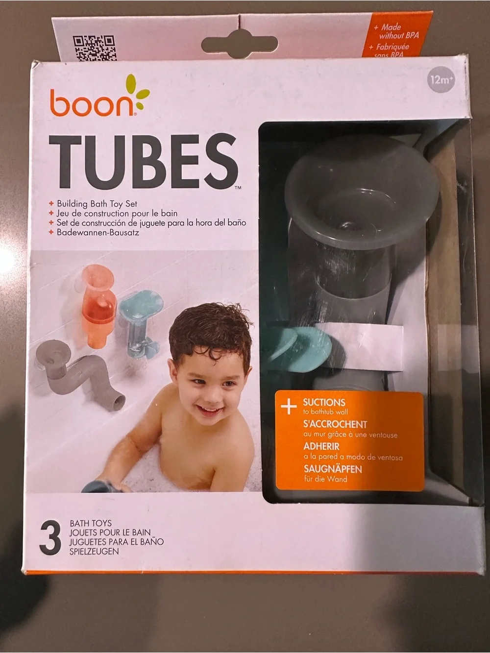 TUBES Bath Toy Set - Gray and Teal